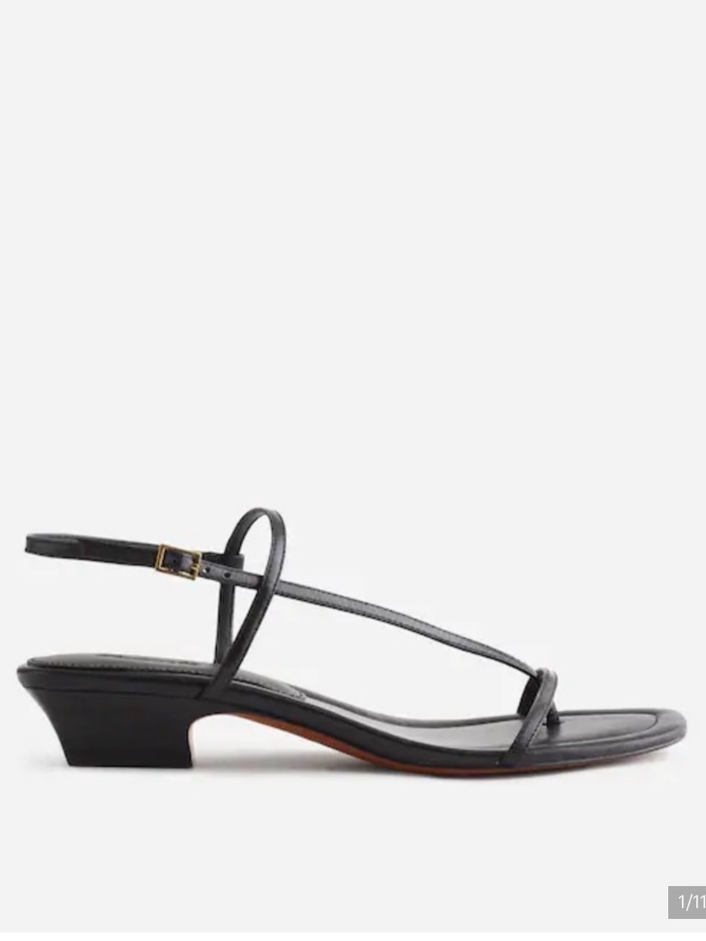 Madewell The Maycie Asymmetric T-Strap Sandal in True Black Size 10